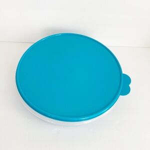Tupperware Teal and White Cake Holder
